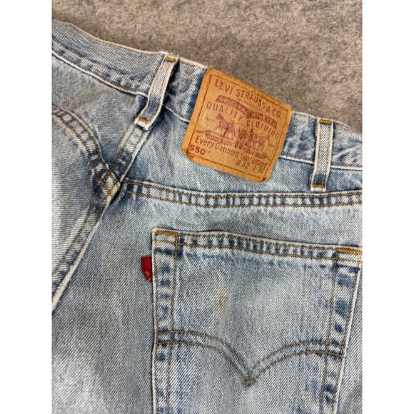 VINTAGE 80s Levis 550 Jeans Mens 32x30 Blue Denim Relaxed Fit Straight Red Tab - Picture 6 of 10